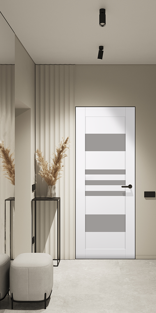 Leti Vetro Snow White Frameless Belldinni Modern Interior Door