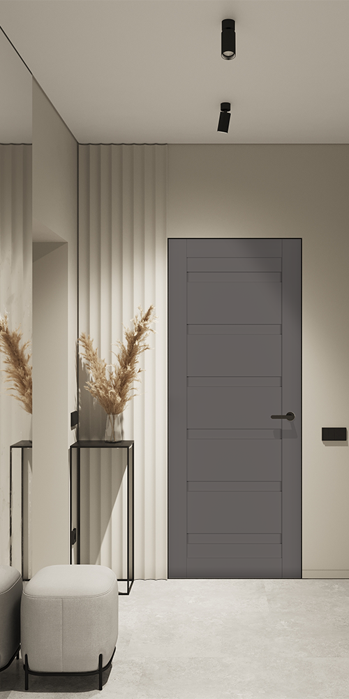 Louver Gray Matte Frameless Belldinni Modern Interior Door
