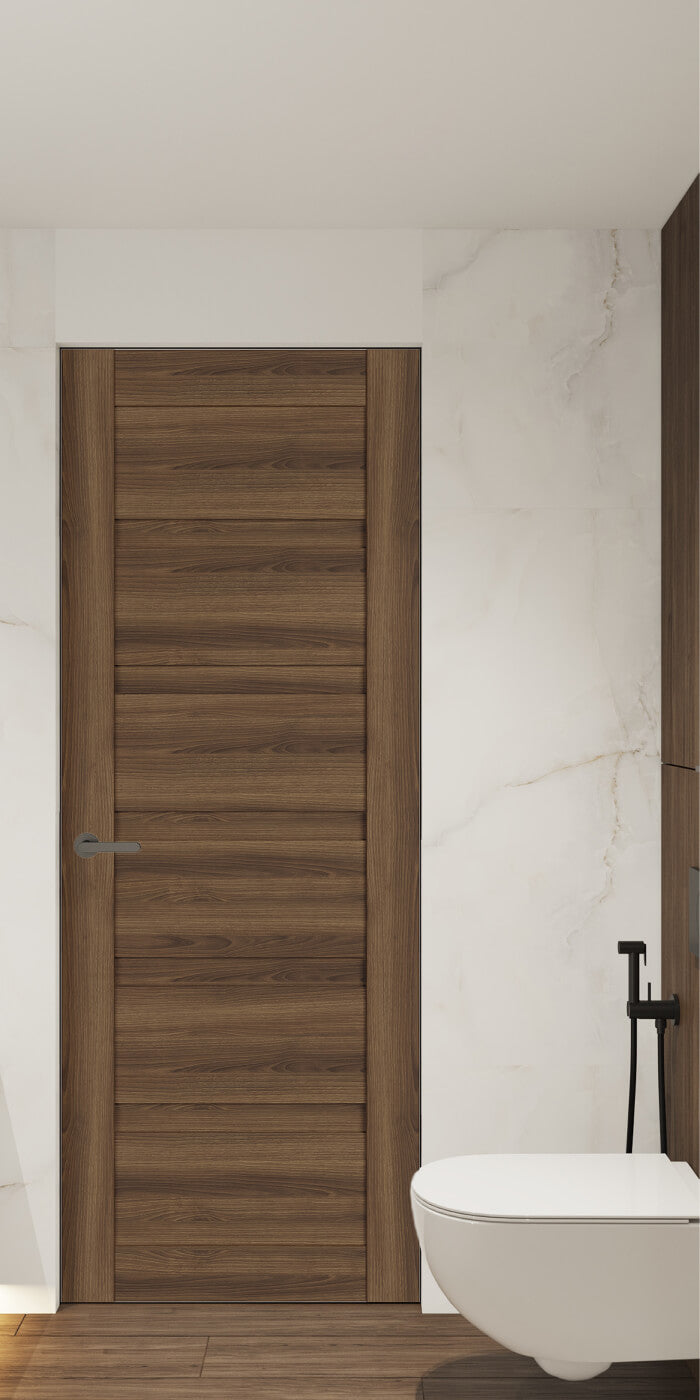 Louver Pecan Nutwood Belldinni Modern Interior Door