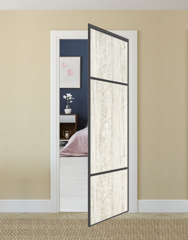 Nova Pivot Closet Doors - Style 10 | Panel Door | Swing Door | Light Aloe Wood