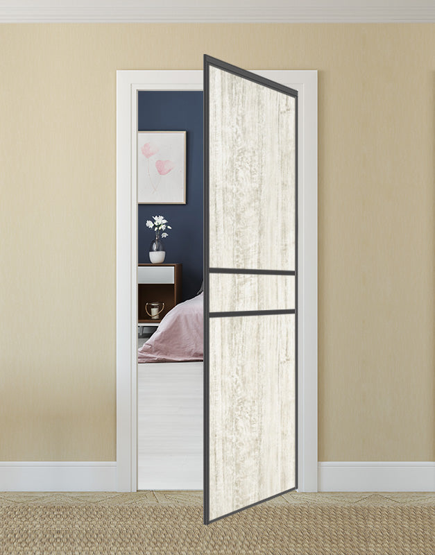 Nova Pivot Closet Doors - Style 07 | Panel Door | Swing Door | Light Aloe Wood