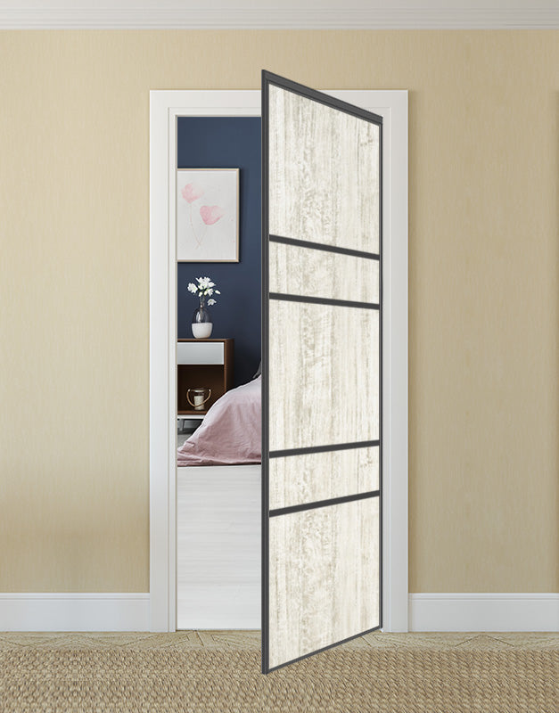 Nova Pivot Closet Doors - Style 08 | Panel Door | Swing Door | Light Aloe Wood