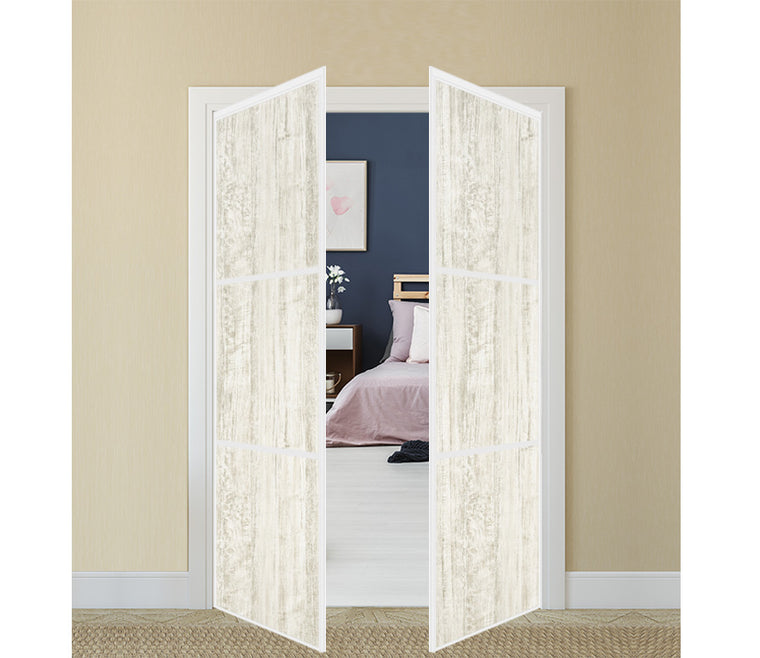 Nova Pivot Closet Doors - Style 03 | Panel Door | Swing Door | Light Aloe Wood