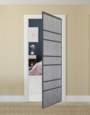 Nova Pivot Closet Doors - Style 09 | Panel Door | Swing Door | Light Grey | Buy Doors Online