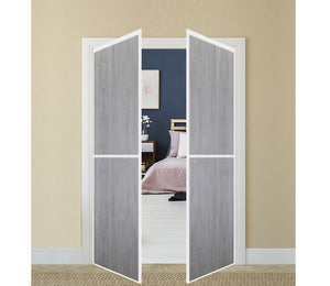 Nova Pivot Closet Doors - Style 02 | Panel Door | Swing Door | Light Grey | Buy Doors Online