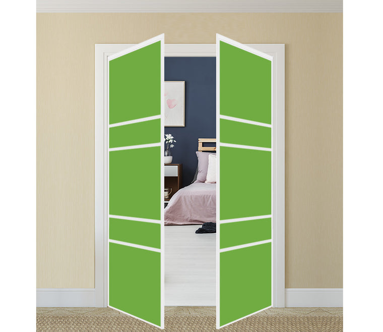 Nova Pivot Closet Doors - Style 08 | Glass Door | Swing Door | Green