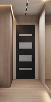 MIRELLA VETRO BLACK MATTE FRAMELESS BELLDINNI MODERN INTERIOR DOOR | Buy Doors Online