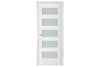 Nova Triplex 059 Soft White Laminated Modern Interior Door | Frosted Glass | Buy Doors Online