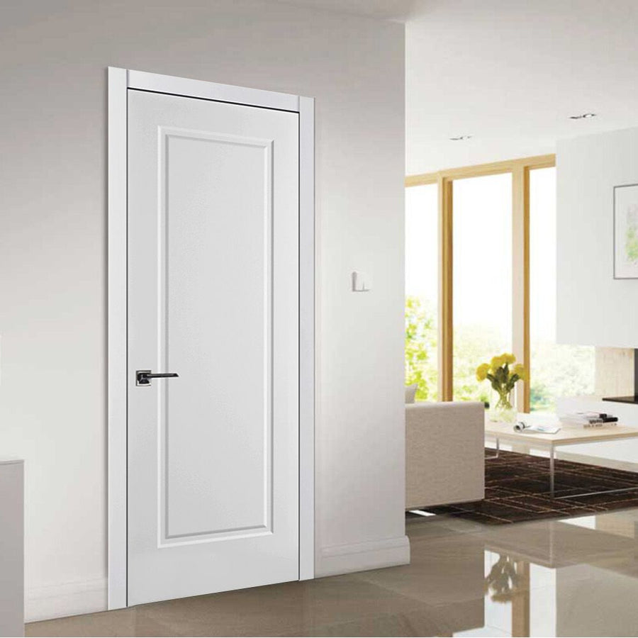 Nova 1 Panel Soft White Laminated Traditional Interior Door
