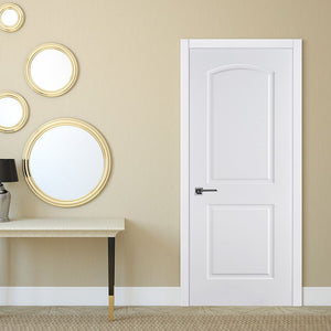 Nova 2 Panel Arched Soft White Laminated Traditional Interior Door | Buy Doors Online