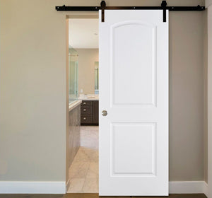 Nova 2 Panel Arched Soft White Laminated Traditional Interior Door | Barn Door | Buy Doors Online