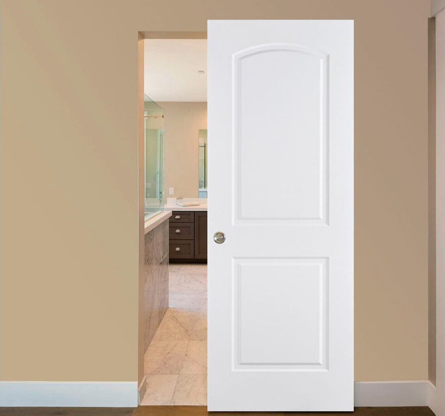 Nova 2 Panel Arched Soft White Laminated Traditional Interior Door | Magic Door