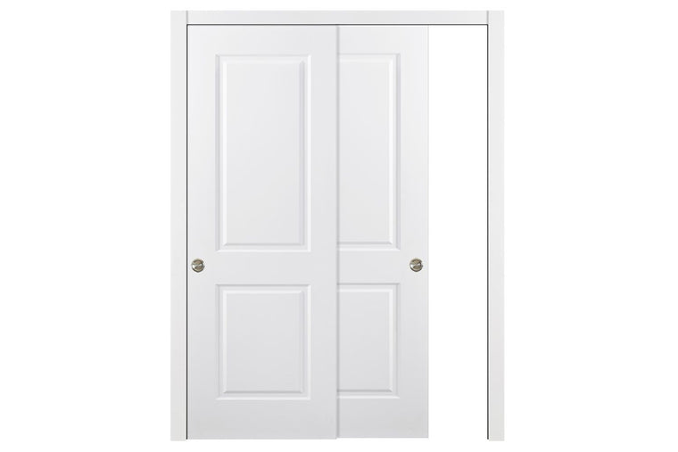 Nova 2 Panel Square Soft White Laminated Traditional interior Door | ByPass Door