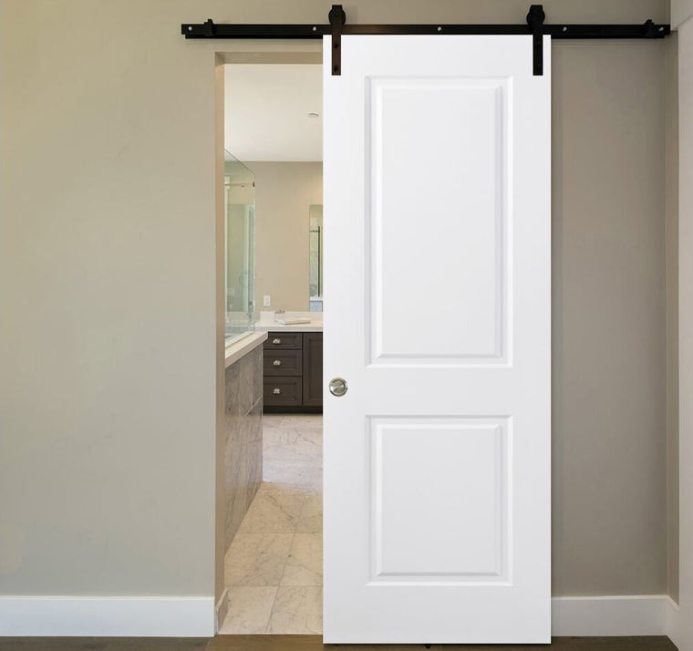 Nova 2 Panel Square Soft White Laminated Traditional interior Door | Barn Door
