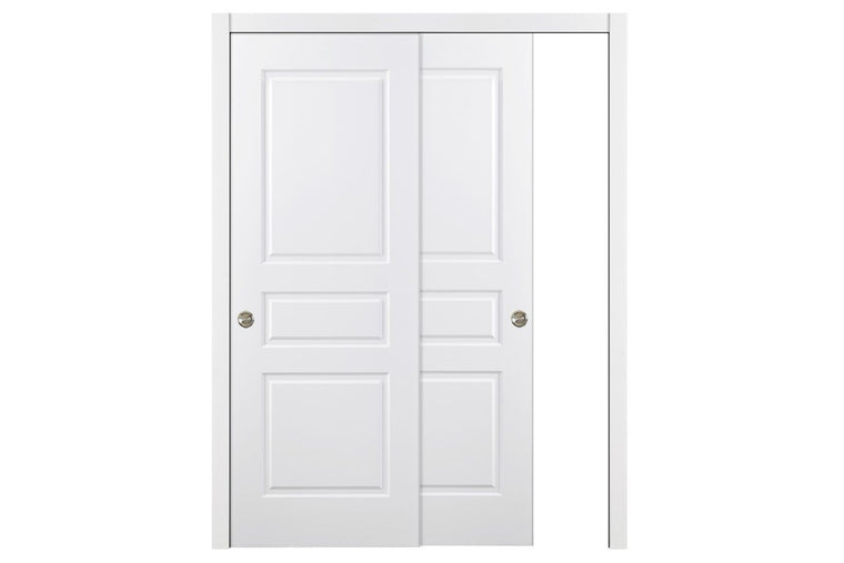 Nova 3 Panel Soft White Laminated Traditional interior Door | ByPass Door