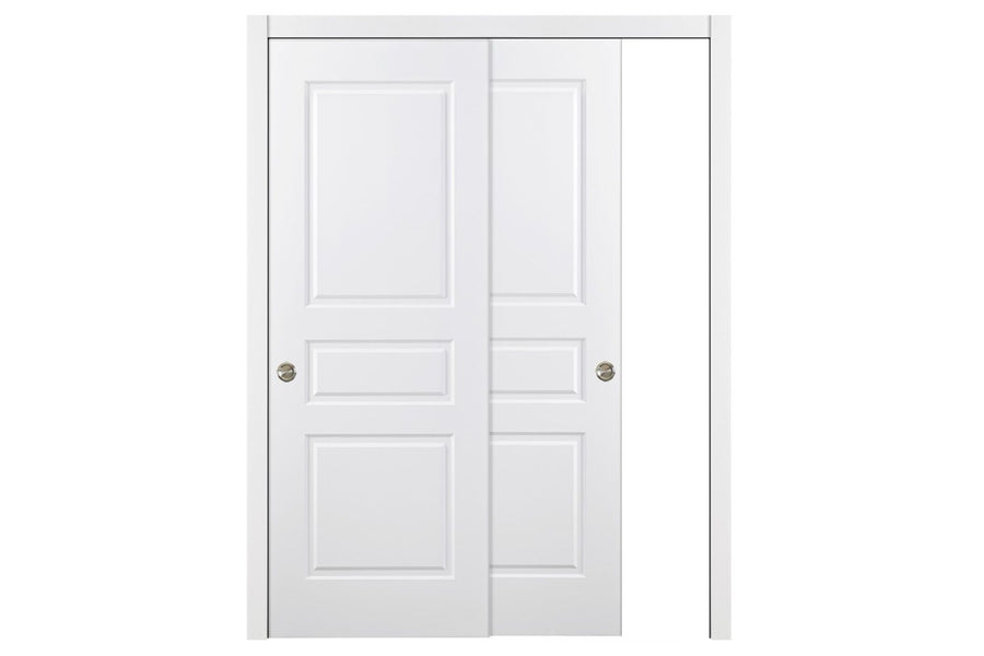 Nova 3 Panel Soft White Laminated Traditional interior Door | ByPass Door