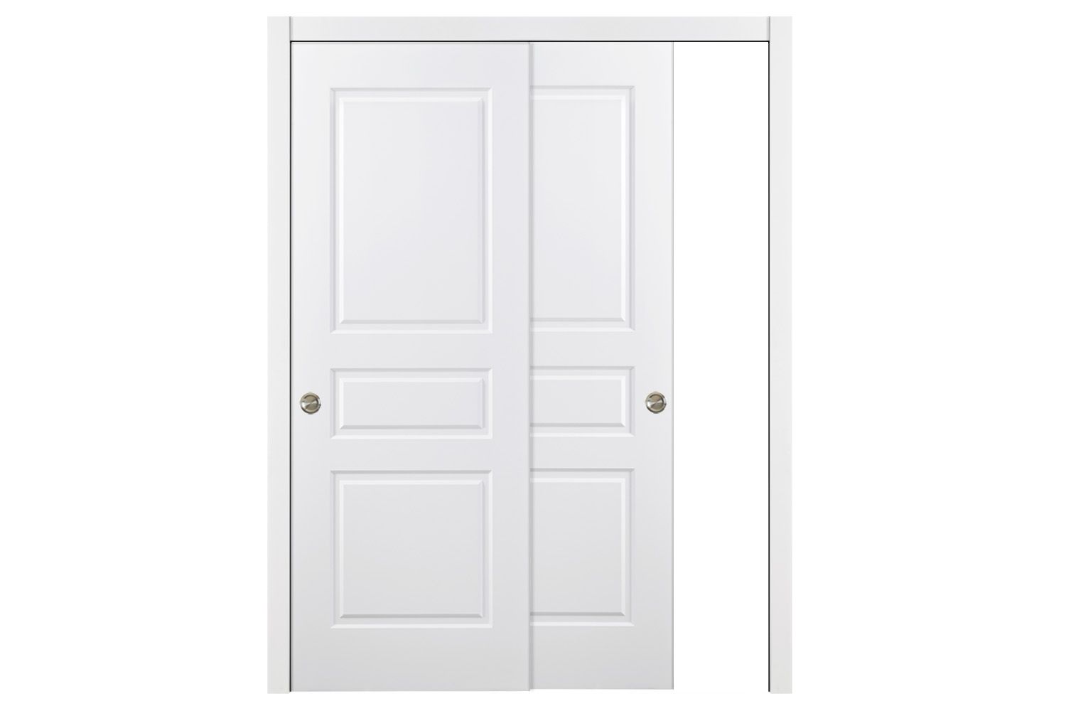 Nova 3 Panel Soft White Laminated Traditional interior Door | ByPass ...