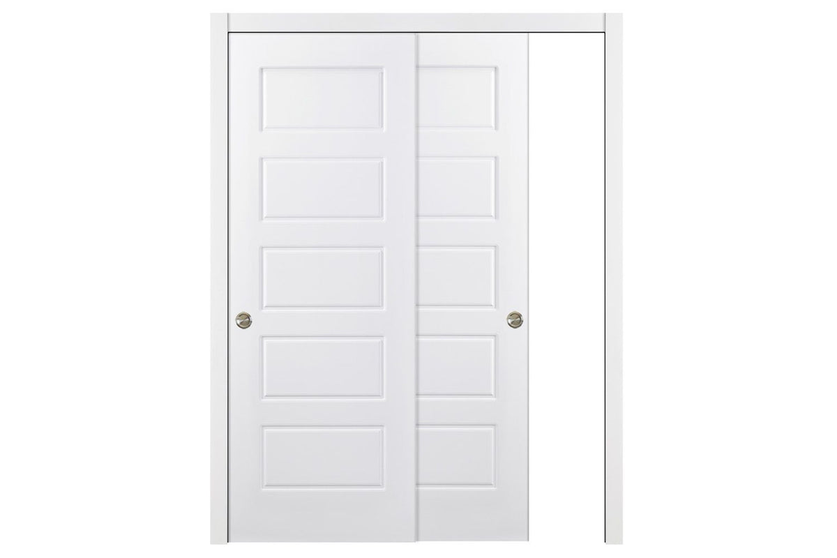 Nova 5 Panel Soft White Laminated Traditional interior Door | ByPass Door