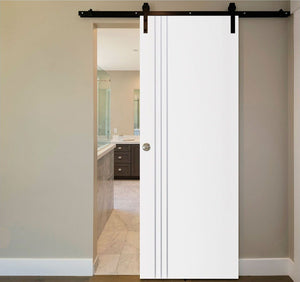 Nova Glam G-Pro 004 Soft White Laminated Modern Interior Door | Barn Door | Buy Doors Online