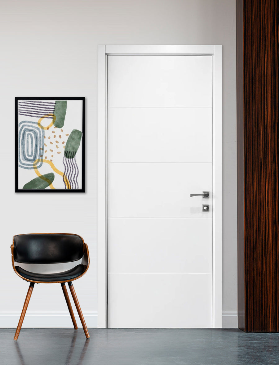 Nova Graffiti Soft White Laminated Modern Interior Door