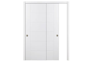 Nova Groove Soft White Laminated Traditional interior Door | ByPass Door | Buy Doors Online