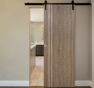 Nova HG-002V Dark Aloe Wood Laminated Modern Interior Door | Barn Door | Buy Doors Online