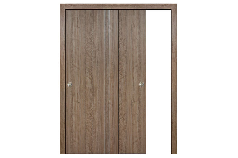 Nova HG-002VR Dark Aloe Wood Laminated Modern Interior Door | ByPass Door