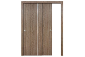 Nova HG-002VR Dark Aloe Wood Laminated Modern Interior Door | ByPass Door | Buy Doors Onlinea