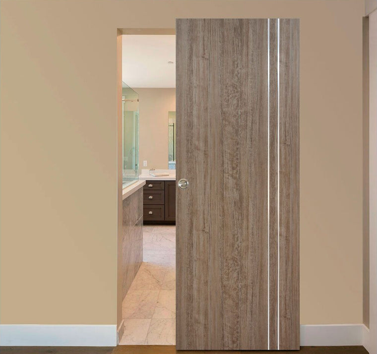 Nova HG-002VR Dark Aloe Wood Laminated Modern Interior Door | Magic Door