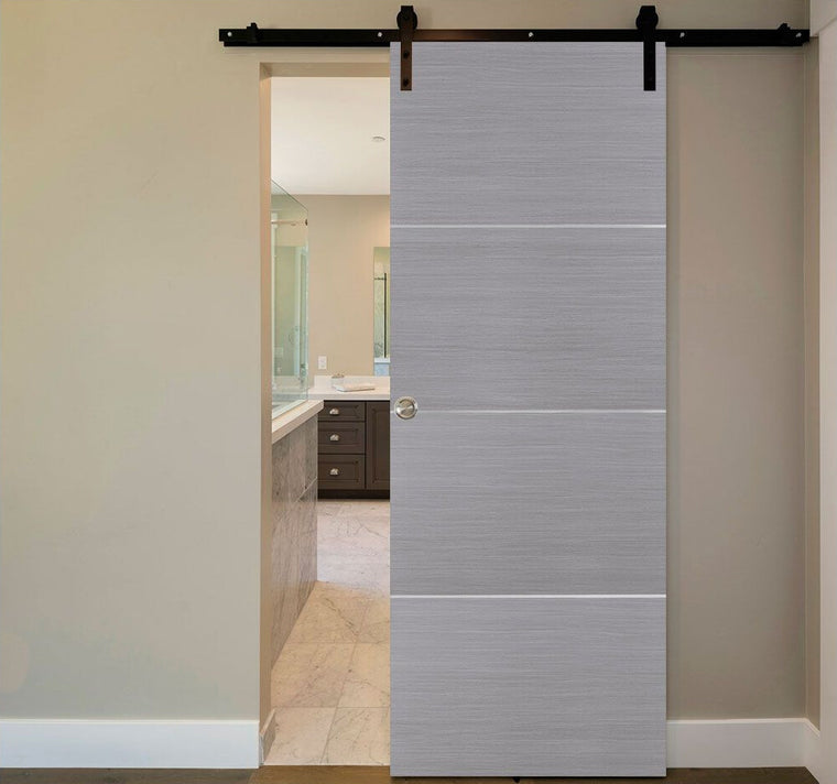 Nova HG008 Silver Wood Laminated Modern Interior Door | Barn Door