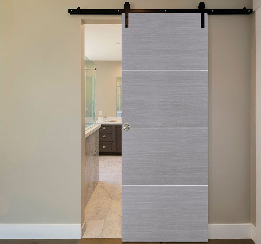 Nova HG008 Silver Wood Laminated Modern Interior Door | Barn Door