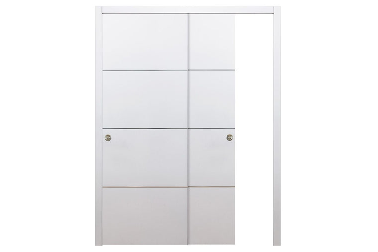 Nova HG008 White Drawing Laminated Modern Interior Door | ByPass Door