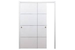 Nova HG008 White Drawing Laminated Modern Interior Door | ByPass Door | Buy Doors Online