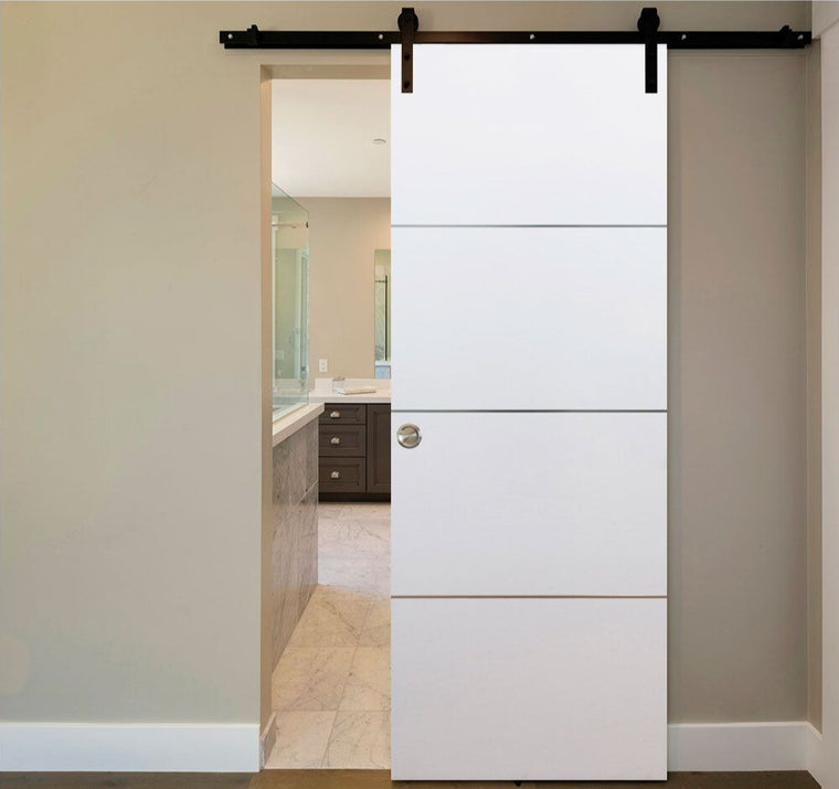 Nova HG008 White Drawing Laminated Modern Interior Door | Barn Door