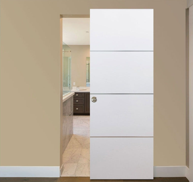 Nova HG008 White Drawing Laminated Modern Interior Door | Magic Door