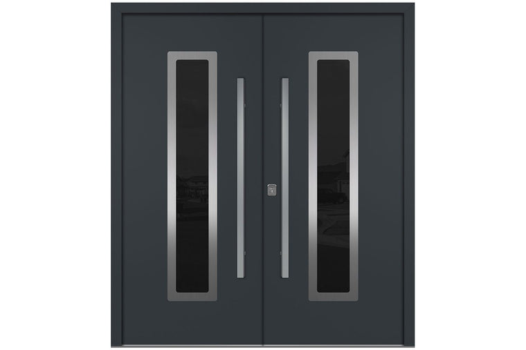 Nova Inox S1 Gray Modern Exterior Door | Double Door