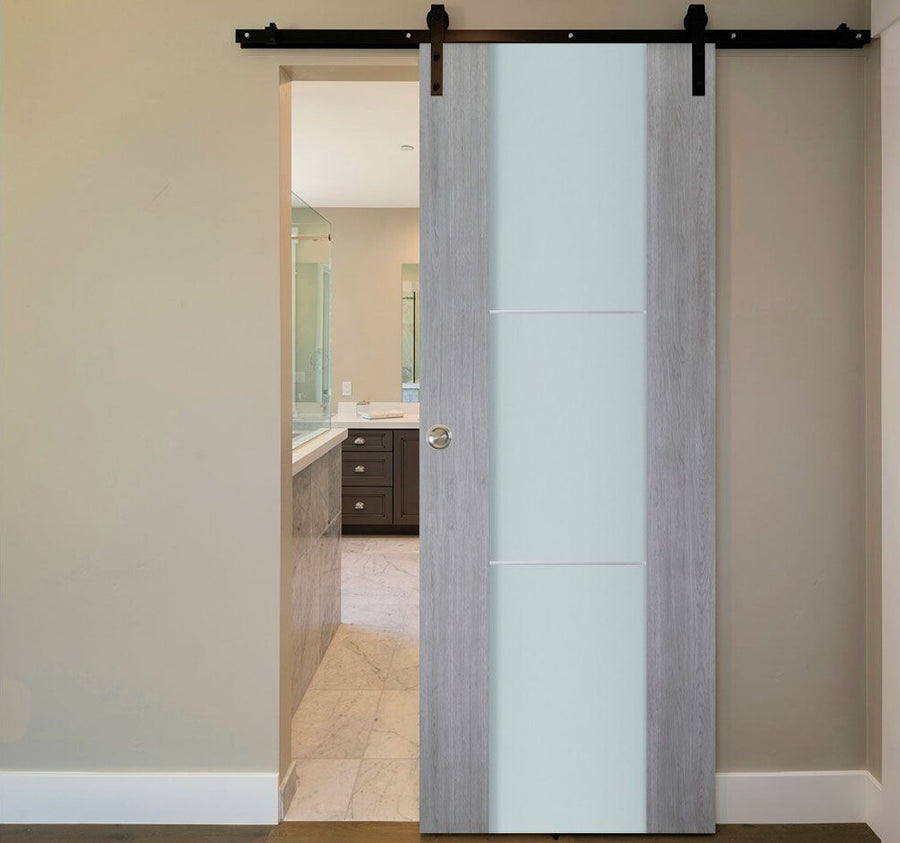 Nova Italia Vetro 2H Light Grey Laminate Interior Door | Barn Door