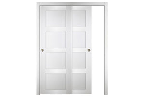 Nova Italia Stile 4 Lite Alaskan White Laminate Interior Door | ByPass Door | Buy Doors Online