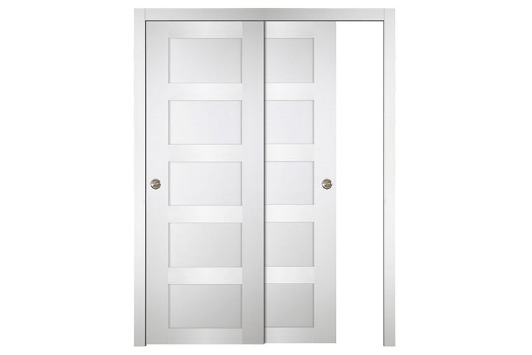 Nova Italia Stile 5 Lite Alaskan White Laminate Interior Door | ByPass Door