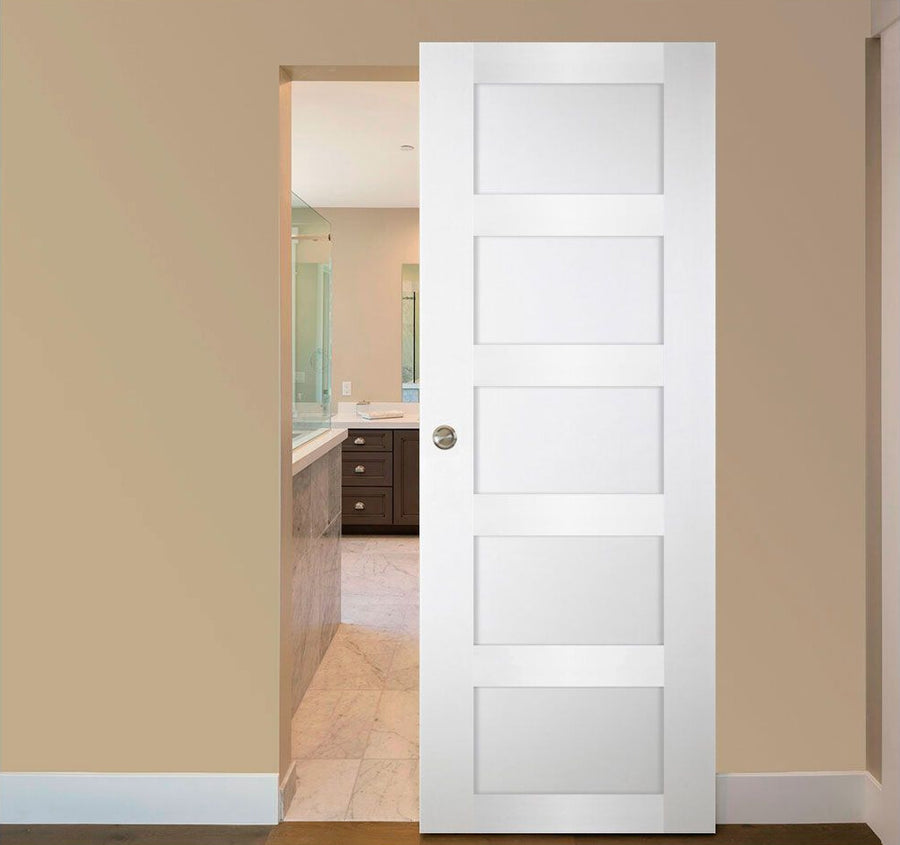 Nova Italia Stile 5 Lite Alaskan White Laminate Interior Door | Magic Door