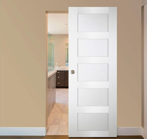 Nova Italia Stile 5 Lite Alaskan White Laminate Interior Door | Magic Door | Buy Doors Online