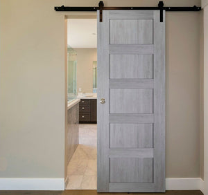 Nova Italia Stile 5 Lite Light Grey Laminate Interior Door | Barn Door | Buy Doors Online