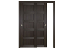 Nova Italia Stile 5 Lite Premium Wenge Laminate Interior Door | ByPass Door | Buy Doors Online