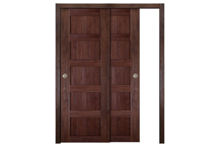 Nova Italia Stile 5 Lite Prestige Brown Laminate Interior Door | ByPass Door