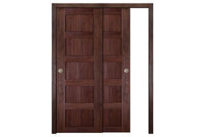 Nova Italia Stile 5 Lite Prestige Brown Laminate Interior Door | ByPass Door | Buy Doors Online