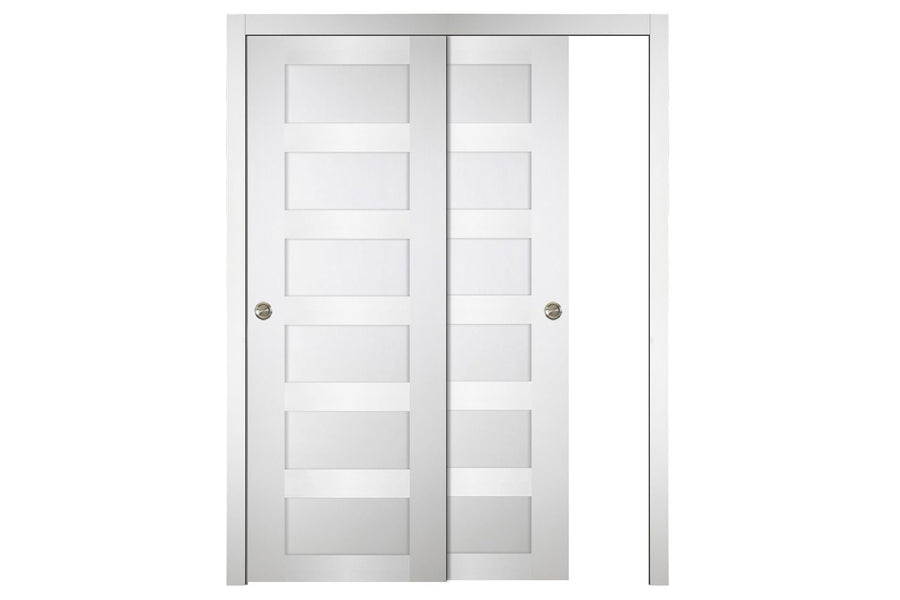 Nova Italia Stile 6 Lite Alaskan White Laminate Interior Door | ByPass Door