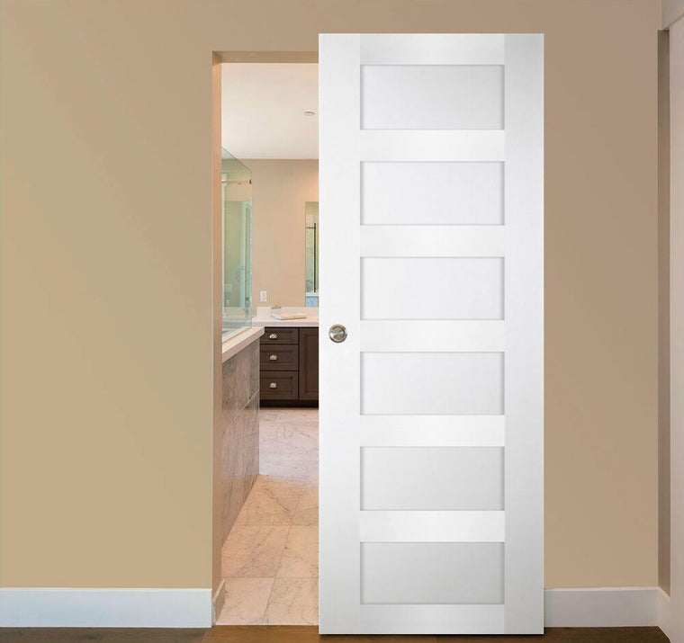 Nova Italia Stile 6 Lite Alaskan White Laminate Interior Door | Magic Door