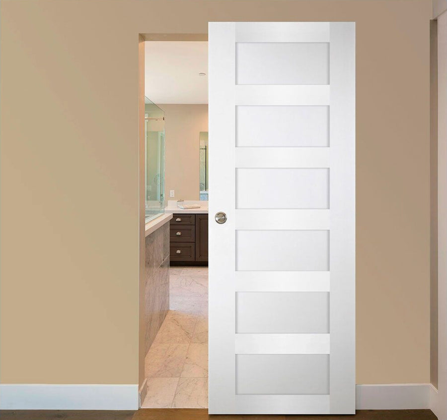 Nova Italia Stile 6 Lite Alaskan White Laminate Interior Door | Magic Door