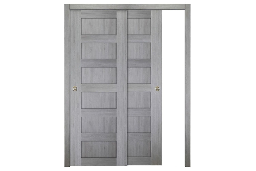 Nova Italia Stile 6 Lite Light Grey Laminate Interior Door | ByPass Door