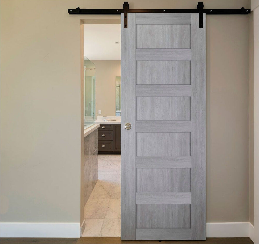 Nova Italia Stile 6 Lite Light Grey Laminate Interior Door | Barn Door